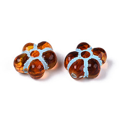 Painted Transparent Acrylic Beads&nbsp;OACR-T029-03C