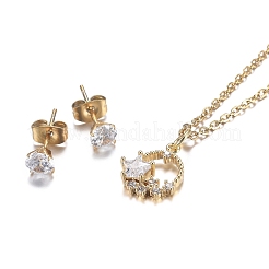 304 Stainless Steel Rhinestone Jewelry Sets&nbsp;SJEW-H301-16G