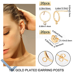 20Pcs Brass Stud Earring Findings&nbsp;KK-BBC0001-41