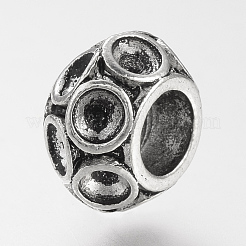 Tibetan Style Alloy European Beads Rhinestone Settings&nbsp;TIBE-S310-087AS-LF