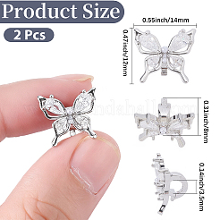 2Pcs Alloy Rhinestone Clip for Earphone Decorative Accessories&nbsp;FIND-CP0003-61B