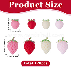 120Pcs 2 Styles Resin Strawberry Cabochons&nbsp;RESI-SC0006-60