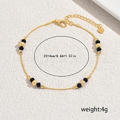 Brass & Acrylic Round Beaded Anklets for Women Daily Casual Holiday Accessories&nbsp;YE6902
