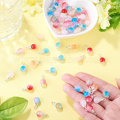 60Pcs 6 Colors Glass Pendants&nbsp;PALLOY-TAC0301