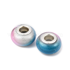Two Tone Opaque Resin Rondelle European Beads&nbsp;RESI-Z046-02D