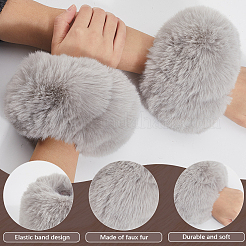 Women Imitation Rabbit Hair Cuffs Oversleeve Arm Gloves&nbsp;AJEW-WH20018-34D