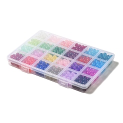 600Pcs 24 Colors Baking Paint Imitation Jade Glass Round Beads&nbsp;DGLA-JP0001-29-8mm