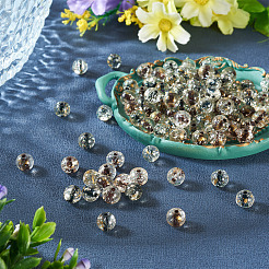 100Pcs Crackle Transparent Glass Beads Strands&nbsp;GLAA-TA0004-11C