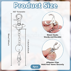 12Pcs Iron Clips with Aluminum Cable Chains Glove Clips&nbsp;HJEW-OC00370