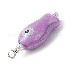 Fish Shaped Evil Eye Glazed Porcelain Pendants&nbsp;PALLOY-JF03803