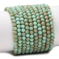 Half Rainbow Plated Faceted Rondelle Glass Bead Strands&nbsp;EGLA-L007-B02-4mm