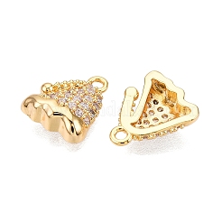Christmas Theme Brass Pave Clear Cubic Zirconia Charms&nbsp;KK-T073-05G