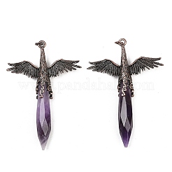 Natural Amethyst Faceted Pointed Bullet Shaped Big Pendants&nbsp;G-T145-01R-06