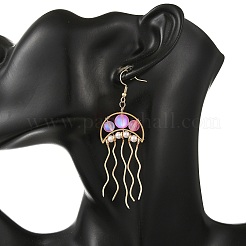 Ocean 304 Stainless Steel Wire Wrapped Synthetic Moonstone Jellyfish Dangle Earrings&nbsp;EJEW-JE07534-02