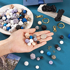 DIY Beaded Keychain Bracelet Making Kit&nbsp;DIY-TA0004-23