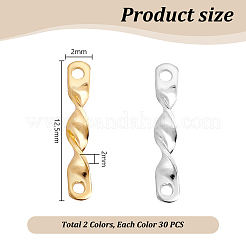 60Pcs 2 Colors Brass Connector Charms&nbsp;FIND-PH0021-02
