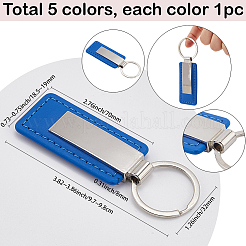 5Pcs 5 Colors PU Leather Keychain&nbsp;KEYC-SC0001-60