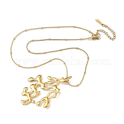 304 Stainless Steel Coral Shaped Pendant Necklaces for Women&nbsp;NJEW-L467-04G