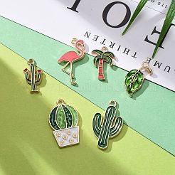 60Pcs 6 Styles Alloy Enamel Pendants&nbsp;ENAM-LS0001-04LG