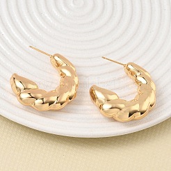Twisted Brass Stud Earrings for Women&nbsp;KK-CBAD851-20G