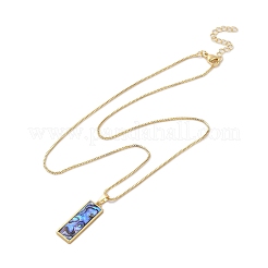 Rack Plating Natural Paua Shell Pendants Necklace&nbsp;NJEW-B104-01B-01G
