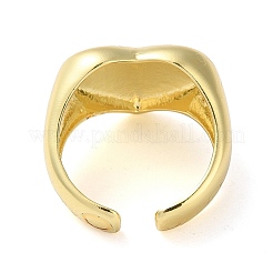Eco-Friendly Brass Heart Open Cuff Rings for Women&nbsp;RJEW-A025-02G