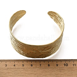 304 Stainless Steel Textured Cuff Bangles&nbsp;BJEW-G734-01B-G