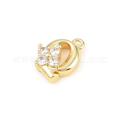 Brass Micro Pave Clear Cubic Zirconia Charms&nbsp;KK-Z151-18G-Q