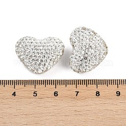 Heart Shaped Polymer Clay Rhinestone Beads&nbsp;CLAY-NH0002-02B