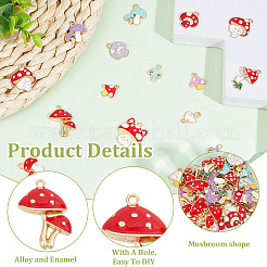 64Pcs 16 Styles Autumn Theme Alloy Enamel Charms&nbsp;ENAM-HY0003-08