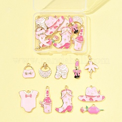 20Pcs 10 Styles Rack Plating Alloy Enamel Pendants&nbsp;ENAM-FS0002-74