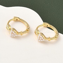 Brass Heart Hoop Earrings&nbsp;EJEW-D337-16G