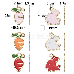 60Pcs 6 Styles Alloy Enamel Pendants&nbsp;ENAM-CJ0003-19