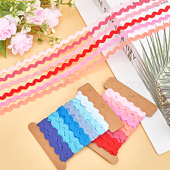 4 Cards 2 Styles  Polyester Wavy Fringe Trim Ribbon&nbsp;DIY-GF0009-48H