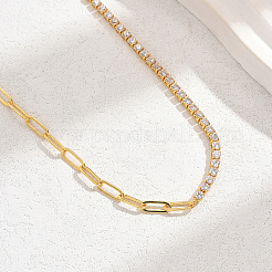 Fashionable Brass Clear Cubic Zirconia Cup Chain Necklaces&nbsp;MG3288