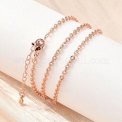 2.5MM Brass Textured Cable Chain Necklaces&nbsp;NJEW-Z097-01RG