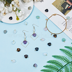 32Pcs 8 Styles Mixed Gemstone Pendants&nbsp;FIND-HS0001-18