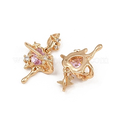 Brass Micro Pave Cubic Zirconia Pendants&nbsp;KK-K407-03G