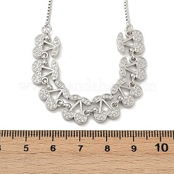 Brass Micro Pave Clear Cubic Zirconia Fruit Bib Necklaces&nbsp;NJEW-F342-01B-P
