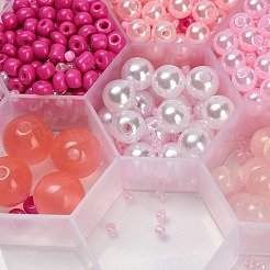 (Defective Closeout Sale)DIY 24 Styles Acrylic & Resin Beads Jewelry Making Finding Kit&nbsp;AC-XCP0001-01