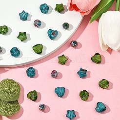 24Pcs 8 Styles Handmade Lampwork Beads&nbsp;LAMP-YW0001-84