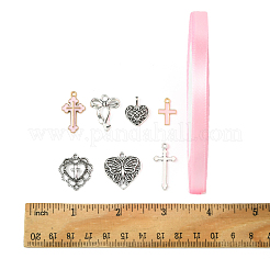 DIY Heart & Bowknot & Cross Alloy Pendant Decoration Making Kits&nbsp;DIY-FS0007-28