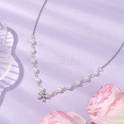 Bowknot Brass Micro Pave Cubic Zirconia Pendant Necklaces&nbsp;NJEW-JN04908