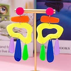 Acrylic Nuggets with Teardrop Dangle Stud Earrings&nbsp;FS-WGA8E59-01
