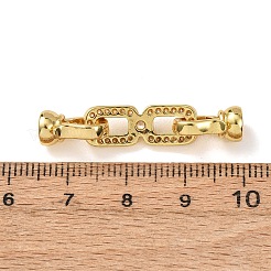 Brass Micro Pave Clear Cubic Zirconia Fold Over Clasps&nbsp;KK-D259-03G