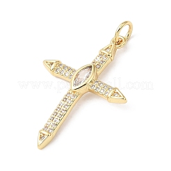 Easter Brass Micro Pave Clear Cubic Zirconia Pendants&nbsp;KK-E799-05C-G