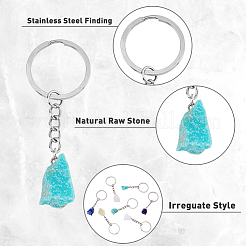 7Pcs 7 Styles Natural Gemstone Keychain&nbsp;KEYC-DC0001-07