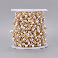 3.28 Feet Handmade Acrylic Imitaion Pearl Beaded Chains&nbsp;X-CHC-K007-H01