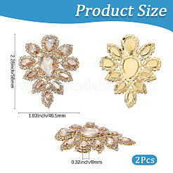 2Pcs Alloy Glass Rhinestone Cabochons&nbsp;FIND-CY0001-75