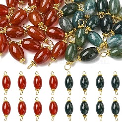 20Pcs Natural Carnelian Connector Charms&nbsp;PALLOY-YW00101-01